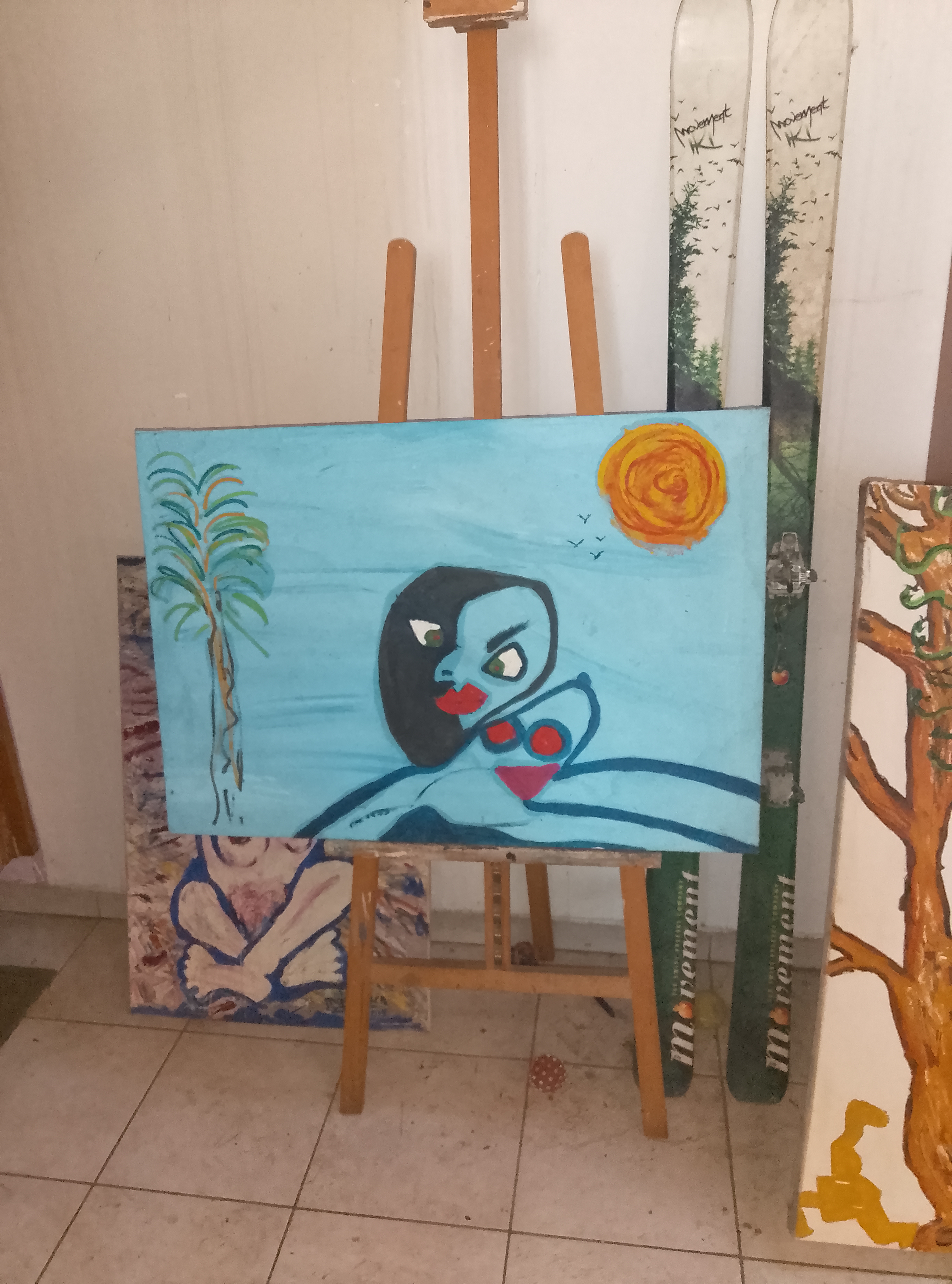 Oil painting titled 'ENSEMBLE GRANDE PASSION deux un corps et un esprit de passion et d amour 60x90' by Ronald Ray Mangiaracina - [Brief description e.g., A dynamic abstract composition]