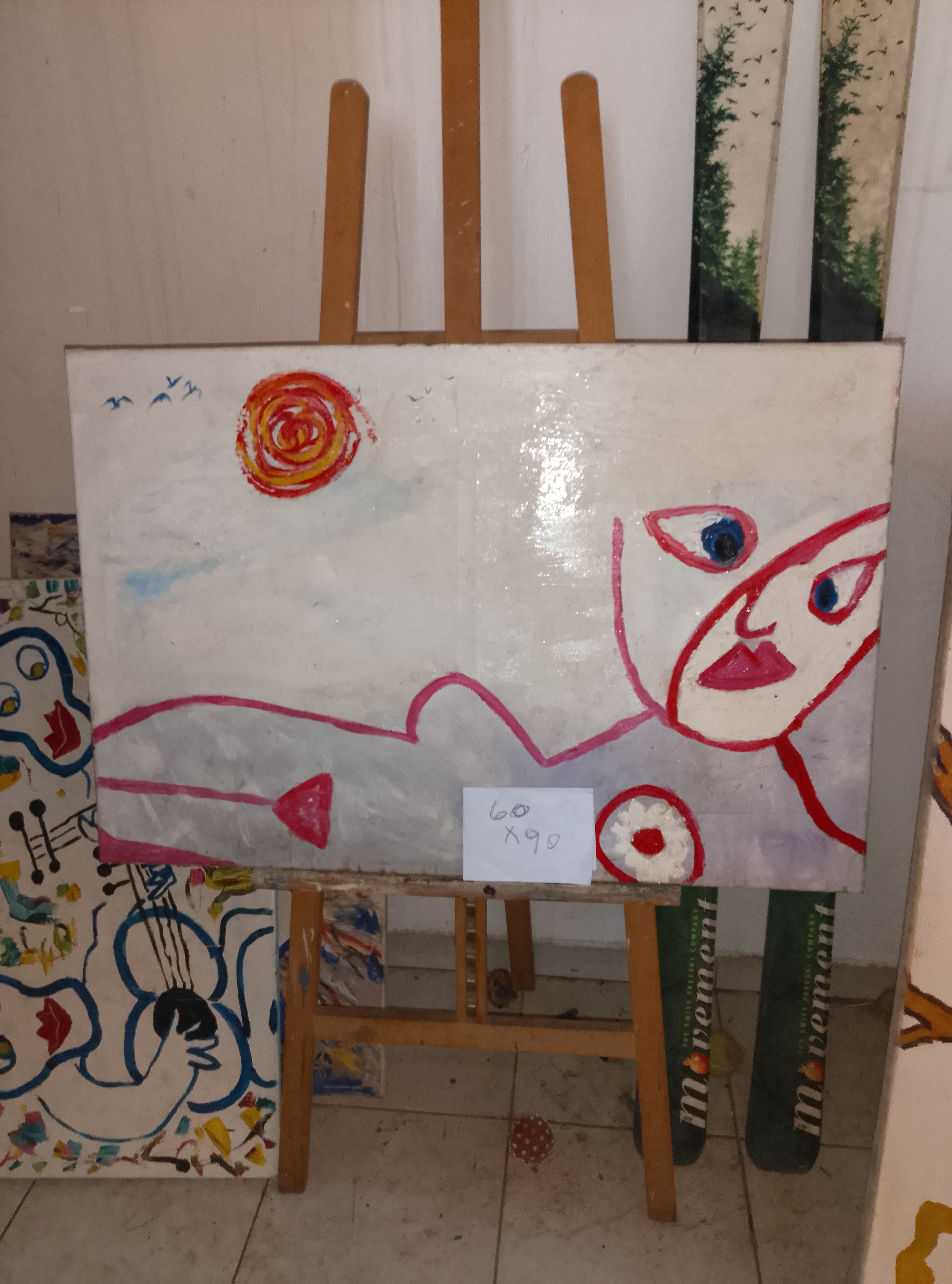 Oil painting titled 'Madame LAURENCE DUCROZ lady of passion 60X90' by Ronald Ray Mangiaracina - [Brief description e.g., A powerful animal portrait]